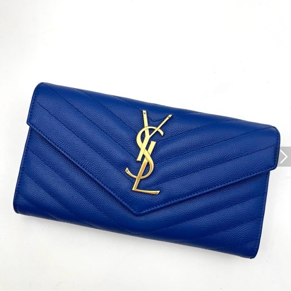 Yves Saint Laurent Royal Blue Quilted Clutch